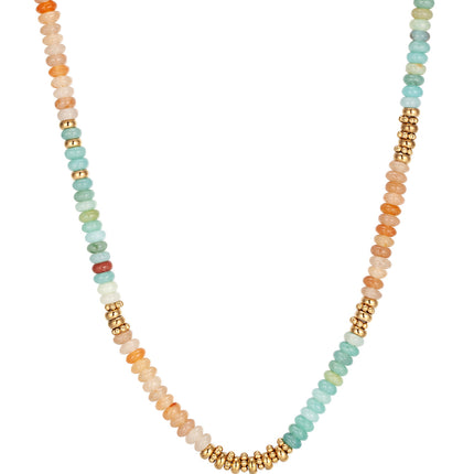 Joker Color Natural Stone Beaded Necklace Frisbee Tablet Shaped Baroque Freshwater Pearl Necklace Clavicle Chain Wholesale