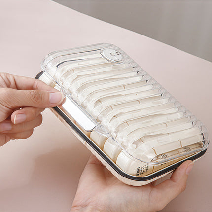 Portable Pill Box, Medicine Dispenser, Three Meals a Day Mini Medication Reminder Box, Seven Days a Week, Can Be Stacked