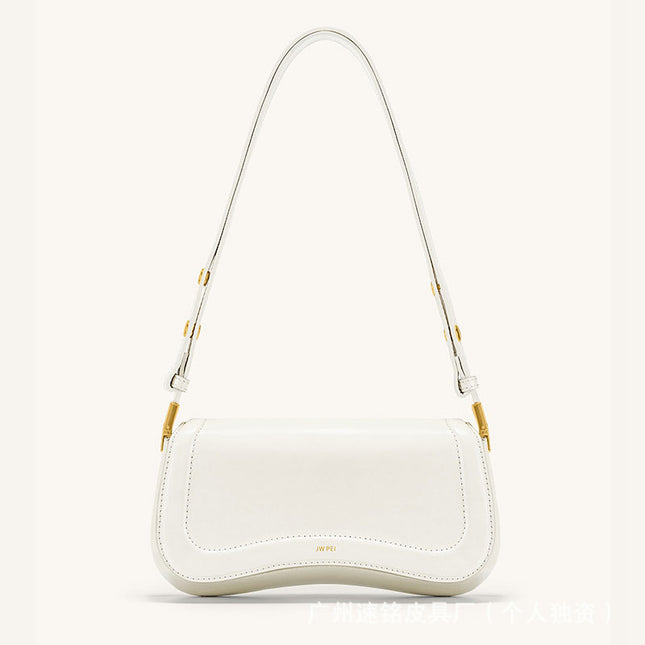 [Foreign Trade] Jwpei Pudding Bag Joy Underarm Bag Niche Crossbody Bag High-End Retro Baguette Bag Shoulder Bag