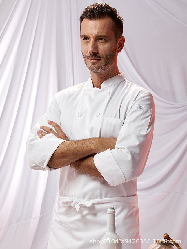 Zhenyao Chef Uniform Autumn and Winter Men's Hotel Western Cuisine Kitchen Work Clothes Back Kitchen Restaurant Chef Manager Workwear New Style