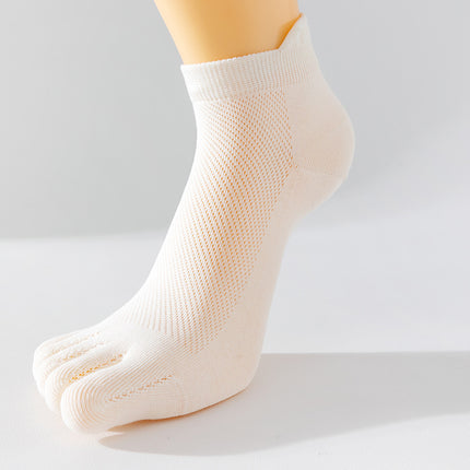 Toe Socks for Men and Women, Ultra-Thin Breathable Mesh Summer Tabi Socks, Pure Cotton Combed Short-Tube Pure Cotton Boat Socks, Invisible Socks