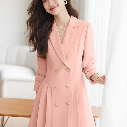 High-grade suit dress women's spring and autumn 2024 New elegant waist-tight small beauty salon professional work clothes