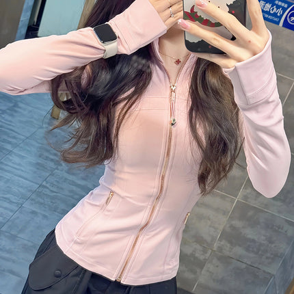 Lu's Slim-Fitting Jacket Defina Stand-Up Collar Jacket Yoga Wear Long-Sleeved Jacket Fitness Running Sports Sun Protection