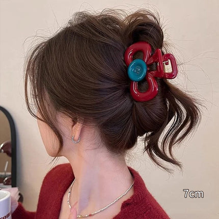 2025 New Style Hair Claw Clip for Women, Large Size for Thick Hair, Hairpin for the Back of the Head, Shark Clip, Versatile Heart-Shaped Hair Accessory