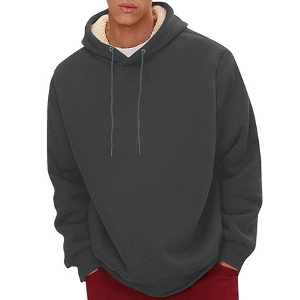 AliExpress cross-border autumn and winter new fleece-lined hooded sweater Amazon casual pullover hoodie foreign trade men's jacket