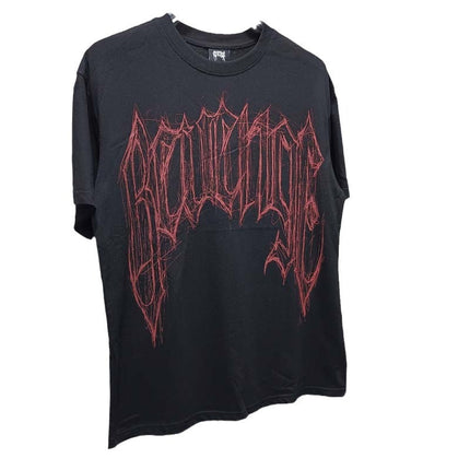Meichao High Street REVENGE Sketch Smoking Figure Printed Round Neck Short Sleeve Foaming Pattern T-shirt Men's and Women's Summer Fashion