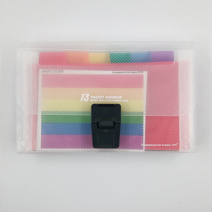 Large Capacity Organ Bag A4 Portable Organ Folder Test Paper File Storage Book Rainbow Inner Page Waterproof PP