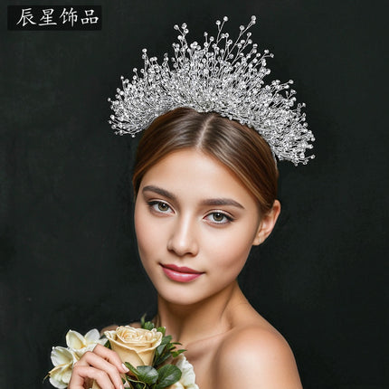 Star CX193 silver rhinestone alloy handmade hair band bridal bridesmaid wine dress headdress wedding dress hair band