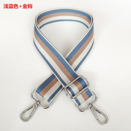 Thickened Color Stripe Wide Shoulder Strap Adjustable Shoulder Crossbody Bag Strap Small Fresh Women's Bag Extended Belt Wholesale Belt