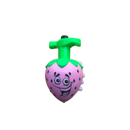 Cartoon luminous strawberry gyro music rotating outdoor lights children flash toys night market stall supply wholesale