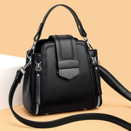 Cross-border new women's shoulder bag simple casual messenger bag large capacity PU retro handbag mini square bag