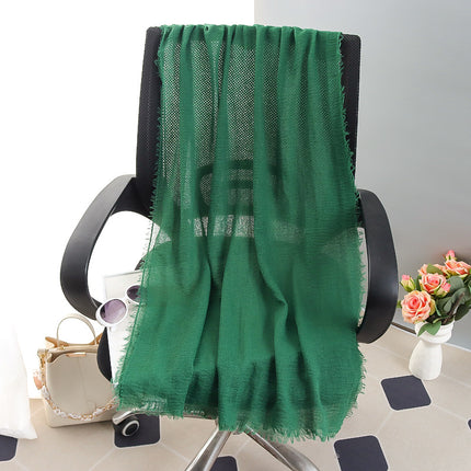 New Spring and Summer Fashion Cotton and Linen Solid Color Headscarf Beach Towel Sun Protection Large Size Silk Scarf Shawl for Women
