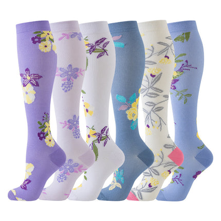 32 6 pairs of Amazon cross-border compression socks suit stockings sports running fitness compression socks calf socks