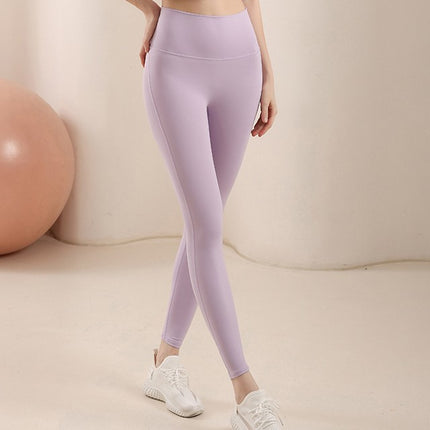 Foreign Trade Cross-border Europe and the United States No Embarrassment Line Naked Yoga Pants Women's High Waist Abdominal Fitness Pants Sports Tight Pants