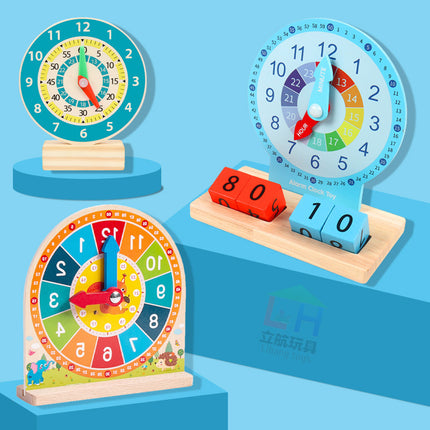 Specialized Clock Teaching Aids for Elementary School: Clock Models for First and Second Graders, Alarm Clock Face, Children's Learning Time Toys