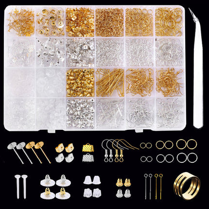 Cross border hot sale 24 grid diy jewelry earrings ear hook material wholesale tweezers jewelry opener jewelry accessories
