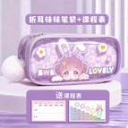 Zheer sister girl hair ball pen bag-purple