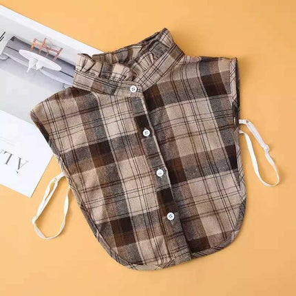 Plaid False Collar Children's Autumn and Winter All-match Decorative Collar Shirt Collar Decorative Collar with Sweater Casual False Collar