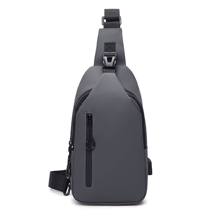 Cross-border New Chest Bag Men's High-end Messenger Bag Men's Water-repellent Shoulder Bag USB Charging Chest Bag