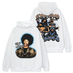 White hooded sweater / S