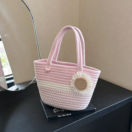 Artistic Chinese-Style Woven Bags for Women, New Summer Straw Floral Shoulder Bags, Casual Handbags, Chinese-Style Bags