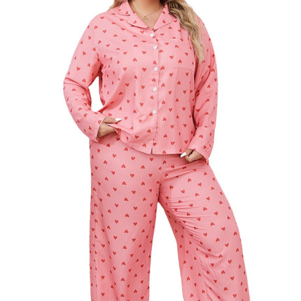 Cross-border foreign trade wholesale plus size new floral long sleeve pajamas suit girls sweet high-end home clothes pajamas