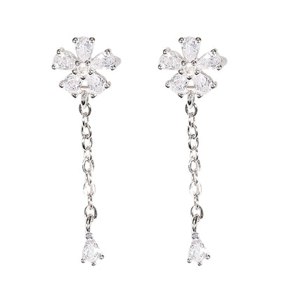 Super Fairy Five-petal Flower Ear Clip ins Super Exquisite Simple Niche Design High Feeling Elegant Spring Ear Jewelry