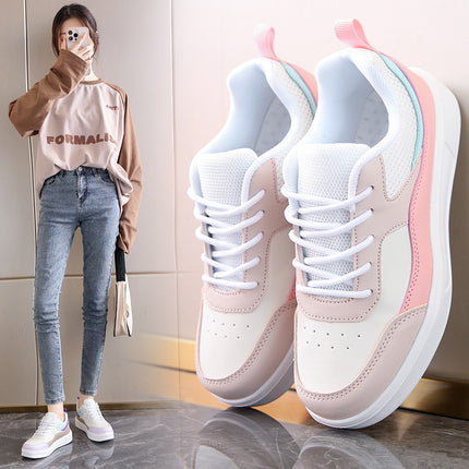 Trendy Women's White Leather Sneakers 2025 New Flat Versatile Lightweight Casual Comfortable Sports Shoes
