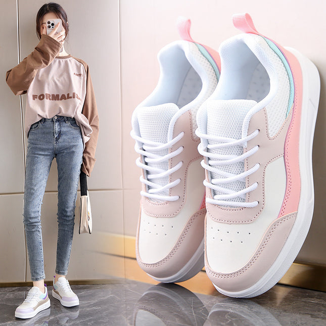 Trendy Women's White Leather Sneakers 2025 New Flat Versatile Lightweight Casual Comfortable Sports Shoes