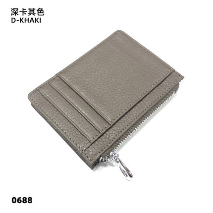 Double-sided Driver's License Multi-card Slot Genuine Leather Zipper Card Bag Top Layer Cowhide Men's Thickened Light Luxury Women's Small Coin Purse Case