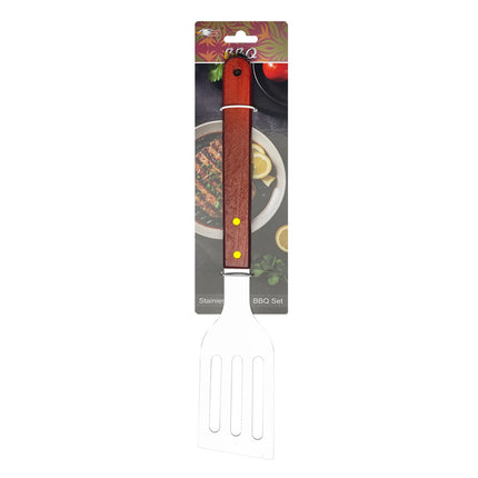 Outdoor camping barbecue tools combination stainless steel grill suit wooden handle fork shovel clip BBQ accessories cloth bag