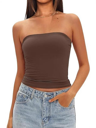 2025 Cross-Border Hot-Selling Women's Tube Top Off-Shoulder Inner Wear Outerwear Tight-Fitting Top