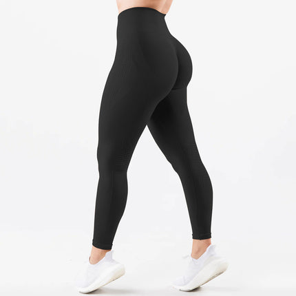 Amazon Seamless Jacquard Tight Yoga Pants Women's Super Soft Hand-feel Body-fit Cationic Cropped Pants Fitness Pants