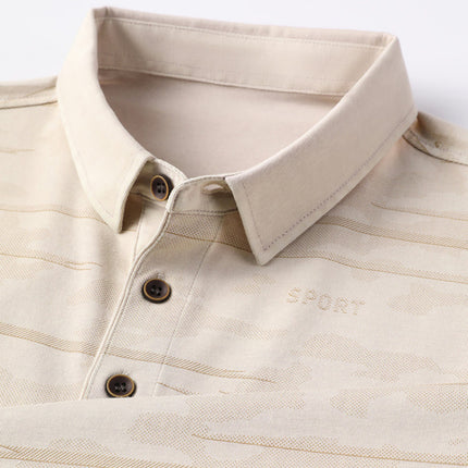 Summer 2025 Men's Cotton Loose plus size Polo Shirt Fashionable Thin Top Cotton T Summer Middle-aged Dad's Dress