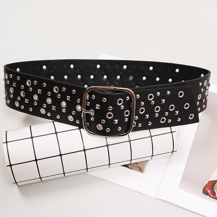 Punk style rivet wide belt female heavy industry design personality waist seal decorative dress accessories waist belt