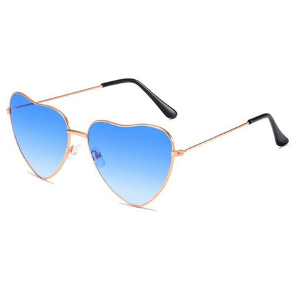 Heart Shape Fashion Sunglasses Retro Love Ocean Sunglasses Party Glasses Metal Heart Sunglasses