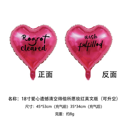 2026 New Year's Eve 18inch Aluminum Foil Heart Balloons Floating Set - Peace, Joy, Happy Birthday Theme