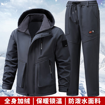 Winter Velvet Jacket Suit Camouflage Men's Cold-Proof, Warm, Wear-Resistant and Dirt-Resistant Labor Protection Workwear