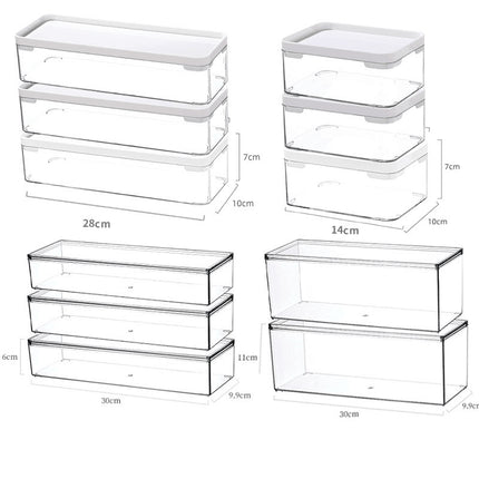 Transparent Storage Box, Thickened and Deepened, Without Lid, Large Cosmetic Organizer Box, Snack and Seasoning Cabinet, Desktop Sorting Box