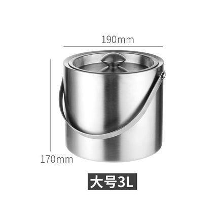Ice bucket portable beer bucket stainless steel ice bucket bar beer champagne insulation ice bucket stainless steel bucket