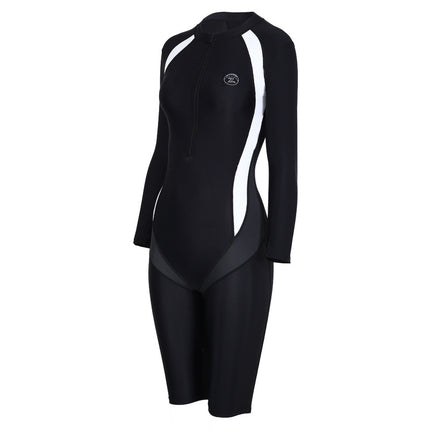 New diving suit women's one-piece long-sleeved sunscreen jellyfish suit snorkeling suit surfing suit slim swimsuit conservative swimsuit