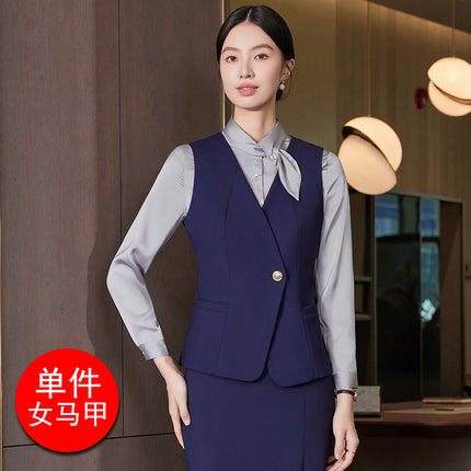 High-End Professional Suit Women's Long-Sleeved New Vest Skirt Bank Manager Business Formal Wear Hotel Front Desk Work Clothes