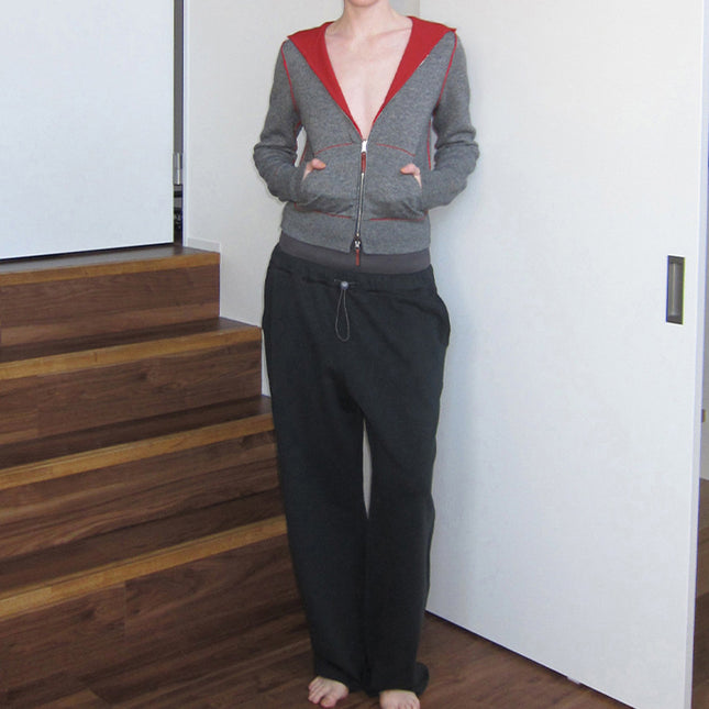 Autumn New Product Fashionable Simple Contrasting Color Reversible Wool Hooded Knitted Cardigan Design Slim Fit Jacket