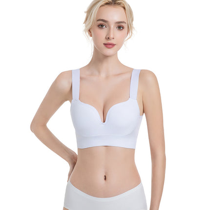 Cross-border Europe and the United States stereo 3D cup bra without steel ring breathable gathered vest fixed cup yoga sports underwear