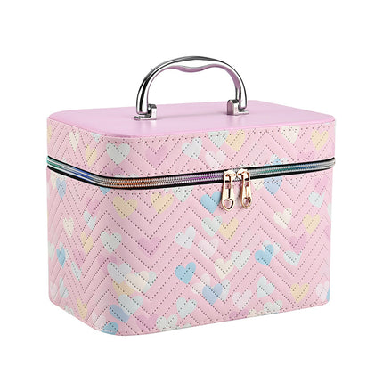 Cosmetic bag large capacity high-end feeling ins style high-value with mirror portable waterproof multifunctional portable storage