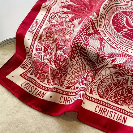70 Silk Scarf Square Scarf High-end Korean Style Fashion All-match Professional Silk Small Scarf Retro Printed Silk Scarf for Women