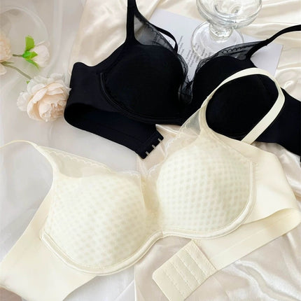 Underwear for Plus-Size Women with Large Busts, Minimizing Seamless Push-Up Thin Summer Sexy Ladies' Breathable Soft Underwire Bra