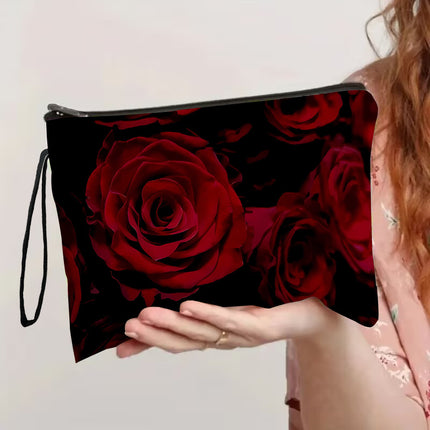 A generation of black rose cosmetic bag ladies lipstick cosmetic bag outdoor multi-functional portable storage bag cross-border