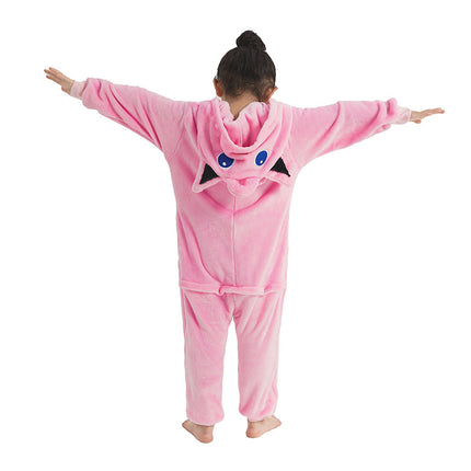 Flannel Toilet Edition Animal Cartoon Siamese Pajamas Geng Ghost Couple Pajamas Autumn and Winter Warm Zipper Home Clothes