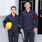 Workwear navy blue lapel small zipper suit / Work clothes 160/s